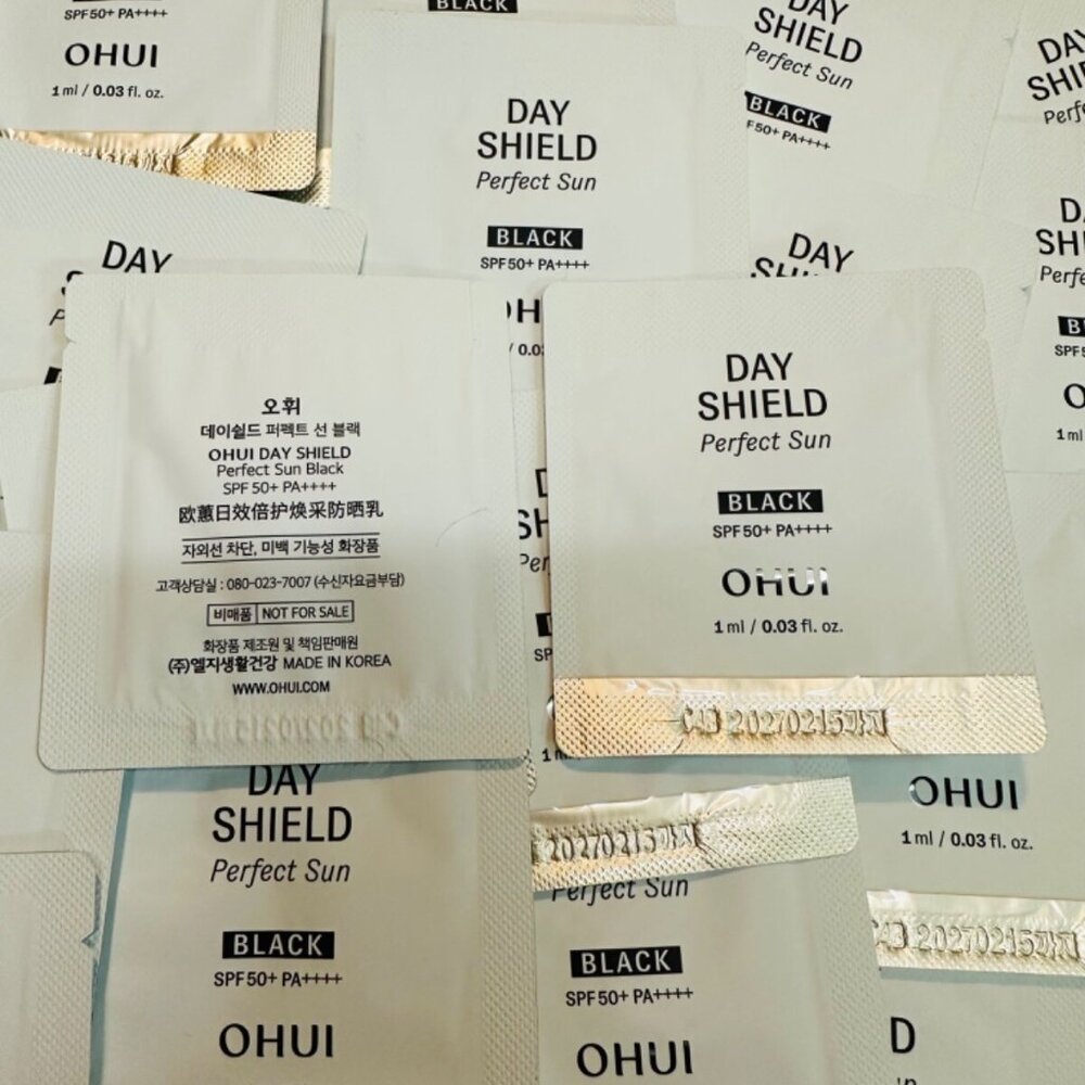 O HUI Day Shield Perfect Sun BLACK 1ml x 30pcs SPF50+ PA++++  OHUI